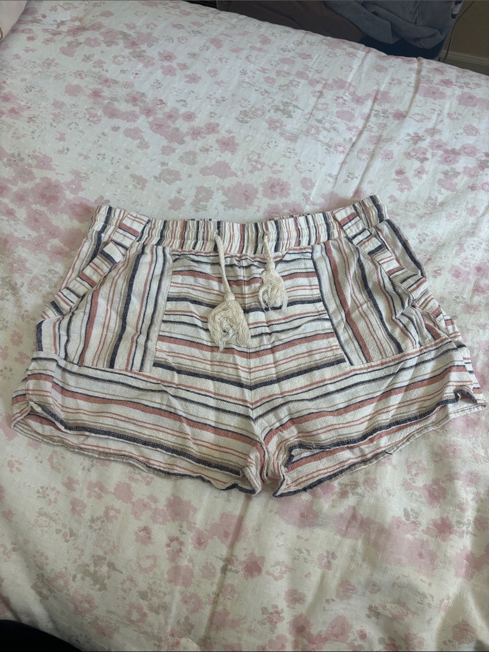 Hem & Thread Striped Linen Shorts